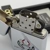 Bật Lửa Zippo Cổ Đồng Khối Mạ Chrome Bóng Chủ Đề Ăn Mòn Phủ Sơn Hiếm Gặp Năm 1986 Đời 4 Vạch Huyền ZC474