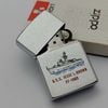 Bật Lửa Zippo Cổ Đồng Khối Mạ Chrome Phay Xước Chủ Đề Tàu Chiến Ăn Mòn Phủ Sơn Hiếm Gặp Năm 1978 Đời 4 Vạch Sắc ZC478