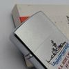 Bật Lửa Zippo Cổ Đồng Khối Mạ Chrome Phay Xước Chủ Đề Tàu Chiến Ăn Mòn Phủ Sơn Hiếm Gặp Năm 1978 Đời 4 Vạch Sắc ZC478