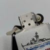 Bật Lửa Zippo Cổ Đồng Khối Mạ Chrome Phay Xước Chủ Đề Tàu Chiến Ăn Mòn Phủ Sơn Hiếm Gặp Năm 1978 Đời 4 Vạch Sắc ZC478