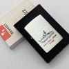 Bật Lửa Zippo Cổ Đồng Khối Mạ Chrome Phay Xước Chủ Đề Tàu Chiến Ăn Mòn Phủ Sơn Hiếm Gặp Năm 1978 Đời 4 Vạch Sắc ZC478