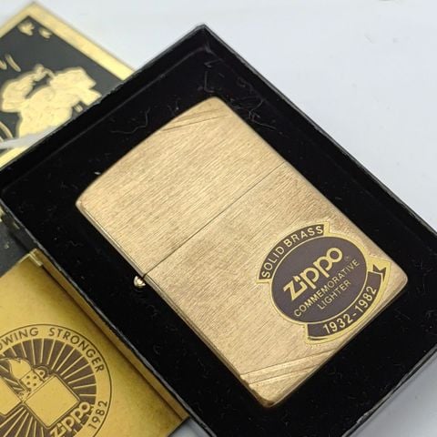 Bật Lửa Zippo Đồng Nguyên Khối Bản Chu Niên Đầu Tiên 1932 - 1982 Giá Trị Sưu Tầm Cao ZQH190