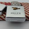 Bật Lửa Zippo Cổ Đồng Khối Mạ Chrome Phay Xước Chủ Đề HILLER , Eblem Vàng 10k Trực Thăng Cực Hiếm Gặp Năm 1956 Giá Trị Sưu Tầm Cao ZC486