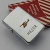 Bật Lửa Zippo Cổ Đồng Khối Mạ Chrome Phay Xước Chủ Đề HILLER , Eblem Vàng 10k Trực Thăng Cực Hiếm Gặp Năm 1956 Giá Trị Sưu Tầm Cao ZC486