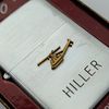 Bật Lửa Zippo Cổ Đồng Khối Mạ Chrome Phay Xước Chủ Đề HILLER , Eblem Vàng 10k Trực Thăng Cực Hiếm Gặp Năm 1956 Giá Trị Sưu Tầm Cao ZC486