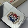 Bật Lửa Zippo Cổ Đồng Khối Mạ Chrome Bóng Chủ Đề Ăn Mòn Phủ Sơn Hiếm Gặp Năm 1975 Đời 7 Vạch Sắc ZC483