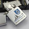 Bật Lửa Zippo Đồng Khối Mạ Chrome Phay Xước Khắc Ăn Mòn Chủ Đề Tàu Chiến Hiếm Gặp, Đời IV Sản Xuất Năm 1988 ZL764