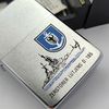 Bật Lửa Zippo Đồng Khối Mạ Chrome Phay Xước Khắc Ăn Mòn Chủ Đề Tàu Chiến Hiếm Gặp, Đời IV Sản Xuất Năm 1988 ZL764