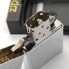 Bật Lửa Zippo Cổ Đồng Khối Mạ Chrome Phay Xước Trơn Năm 1985 Đời 5 Vạch Huyền ZC475