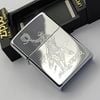 Bật Lửa Zippo Đồng Khối Mạ Chrome Bóng Khắc Ăn Mòn Chủ Đề Cowboy Hiếm Gặp, Sản Xuất Năm 1996 Đời XII La Mã ZL762