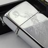 Bật Lửa Zippo Đồng Khối Mạ Chrome Bóng Khắc Ăn Mòn Chủ Đề Cowboy Hiếm Gặp, Sản Xuất Năm 1996 Đời XII La Mã ZL762