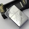 Bật Lửa Zippo Đồng Khối Mạ Chrome Bóng Khắc Ăn Mòn Chủ Đề Cowboy Hiếm Gặp, Sản Xuất Năm 1996 Đời XII La Mã ZL762