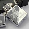Bật Lửa Zippo Đồng Khối Mạ Chrome Bóng Khắc Ăn Mòn Chủ Đề Cowboy Hiếm Gặp, Sản Xuất Năm 1996 Đời XII La Mã ZL762