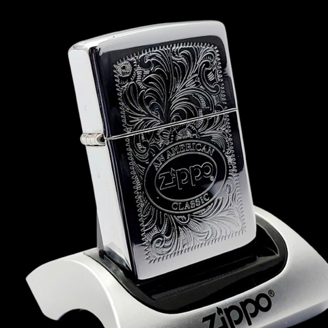 Bật Lửa Zippo Đồng Khối Mạ Chrome Venetian Logo Zippo, Bản Xuất Châu Âu Cực Hiếm Gặp Đời XV La Mã Năm 1999 ZL781