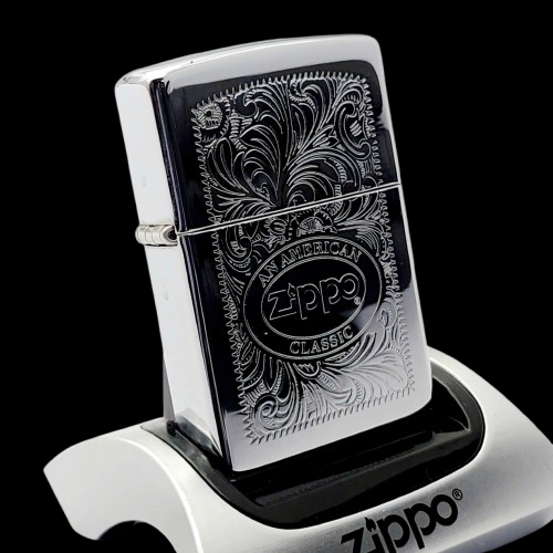 Bật Lửa Zippo Đồng Khối Mạ Chrome Venetian Logo Zippo, Bản Xuất Châu Âu Cực Hiếm Gặp Đời XV La Mã Năm 1999 ZL781