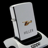 Bật Lửa Zippo Cổ Đồng Khối Mạ Chrome Phay Xước Chủ Đề HILLER , Eblem Vàng 10k Trực Thăng Cực Hiếm Gặp Năm 1956 Giá Trị Sưu Tầm Cao ZC486
