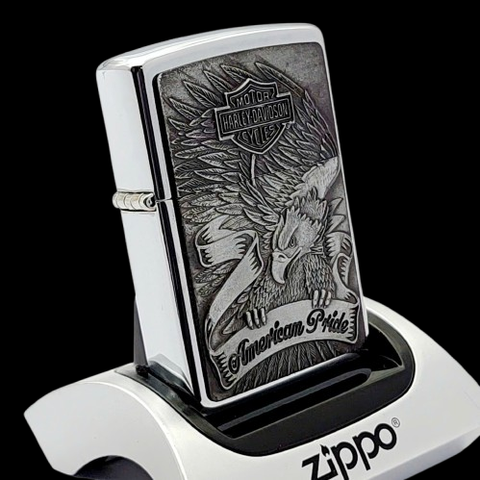 Bật Lửa Zippo Eblem Herlay Davision Chủ Đề Hiếm Gặp, Đời XIII La Mã Sản Xuất Năm 1997 ZL778