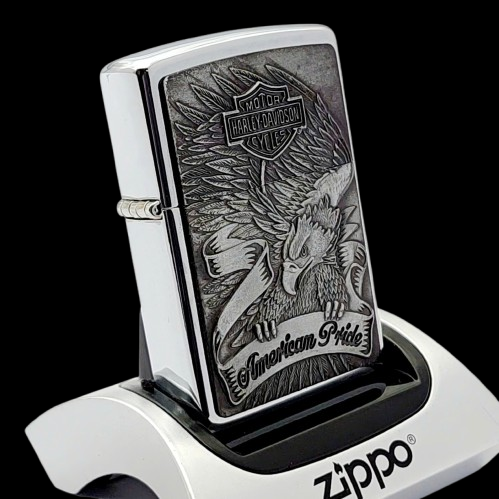 Bật Lửa Zippo Eblem Herlay Davision Chủ Đề Hiếm Gặp, Đời XIII La Mã Sản Xuất Năm 1997 ZL778