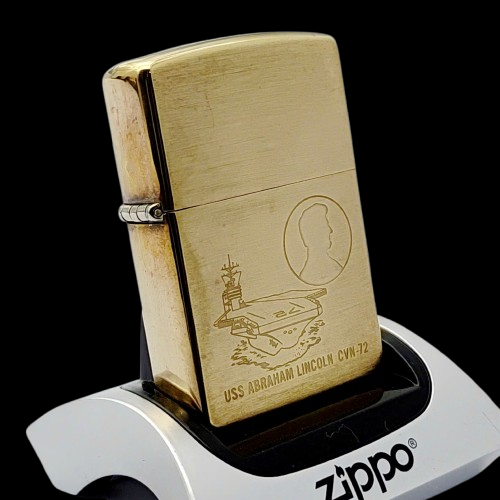 Bật Lửa Zippo Đồng Khối Phay Xước Khắc Ăn Mòn Chủ Đề Tàu Chiến Hiếm Gặp, Bản Chu Niên 1932 - 1991 Sản Xuất Năm 1991 ZL761