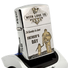 BẬT LỬA ZIPPO ARMOR VỎ DẦY CHROME BÓNG KHẮC CHA CON Ý NGHĨA 4 MẶT ZKC23