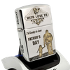 BẬT LỬA ZIPPO ARMOR VỎ DẦY CHROME BÓNG KHẮC CHA CON Ý NGHĨA 4 MẶT ZKC23