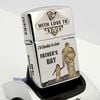 BẬT LỬA ZIPPO ARMOR VỎ DẦY CHROME BÓNG KHẮC CHA CON Ý NGHĨA 4 MẶT ZKC23