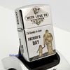 BẬT LỬA ZIPPO ARMOR VỎ DẦY CHROME BÓNG KHẮC CHA CON Ý NGHĨA 4 MẶT ZKC23