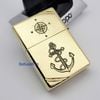 Bật Lửa Zippo Đồng Khối Vintage Chặt Góc Khắc Chủ Đề Thuận Buồm Xuôi Gió May Mắn ZKB122