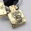Bật Lửa Zippo Đồng Khối Vintage Chặt Góc Khắc Chủ Đề Thuận Buồm Xuôi Gió May Mắn ZKB122