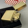 Bật Lửa Zippo Đồng Nguyên Khối Trơn Bóng Bản Vintage Chặt Góc Đầu Bằng Đời IX La Mã Sản Xuất Năm 1993 ZL789