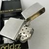 Bật Lửa Zippo Đồng Khối Mạ Chrome Trắng Trơn Phay Xước Chữ Xéo Đời IV La Mã Sản Xuất Năm 1988 ZL785