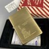 Bật Lửa Zippo Đồng Nguyên Khối Bản Vintage Chặt Góc Đầu Bằng Chủ Đề Nữ Thần Tự Do Liberty Đời IX La Mã Sản Xuất Năm 1993 ZL783