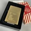 Bật Lửa Zippo Đồng Nguyên Khối Bản Vintage Chặt Góc Đầu Bằng Chủ Đề Nữ Thần Tự Do Liberty Đời IX La Mã Sản Xuất Năm 1993 ZL783