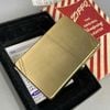 Bật Lửa Zippo Đồng Nguyên Khối Bản Vintage Chặt Góc Đầu Bằng Chủ Đề Nữ Thần Tự Do Liberty Đời IX La Mã Sản Xuất Năm 1993 ZL783