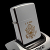 Bật Lửa Zippo Đồng Khối Mạ Chrome Trắng Bóng Logo Quân Sự Đời VI La Mã Sản Xuất Năm 1990 ZL788