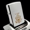 Bật Lửa Zippo Đồng Khối Mạ Chrome Trắng Bóng Logo Quân Sự Đời VI La Mã Sản Xuất Năm 1990 ZL788