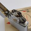 Bật Lửa Zippo Cổ Đồng Khối Mạ Chrome Trắng Trơn Phay Xước Đời 4 Vạch Sắc Năm 1978 ZC488