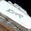 Bật Lửa Zippo Bạc Đúc Nguyên Khối Sterling Emblem Rồng Ôm Ngọc Xanh Đời Cổ Chữ Xéo Năm Thập Niên 1960s ZBU124