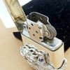 Bật Lửa Zippo Bạc Đúc Nguyên Khối Sterling Emblem Rồng Ôm Ngọc Xanh Đời Cổ Chữ Xéo Năm Thập Niên 1960s ZBU124