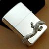 Bật Lửa Zippo Bạc Đúc Nguyên Khối Sterling Emblem Rồng Ôm Ngọc Xanh Đời Cổ Chữ Xéo Năm Thập Niên 1960s ZBU124