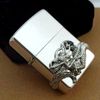Bật Lửa Zippo Bạc Đúc Nguyên Khối Sterling Emblem Rồng Ôm Ngọc Xanh Đời Cổ Chữ Xéo Năm Thập Niên 1960s ZBU124