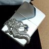 Bật Lửa Zippo Bạc Đúc Nguyên Khối Sterling Emblem Rồng Ôm Ngọc Xanh Đời Cổ Chữ Xéo Năm Thập Niên 1960s ZBU124