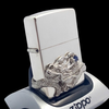Bật Lửa Zippo Bạc Đúc Nguyên Khối Sterling Emblem Rồng Ôm Ngọc Xanh Đời Cổ Chữ Xéo Năm Thập Niên 1960s ZBU124