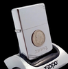 Bật Lửa Zippo Đồng Nguyên Khối Mạ Chrome Trơn Bóng Bản Vinatge Chặt Góc Emblem Liberty Hiếm Gặp Đời IX La Mã Năm 1993 ZL794