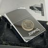 Bật Lửa Zippo Đồng Nguyên Khối Mạ Chrome Trơn Bóng Bản Vinatge Chặt Góc Emblem Liberty Hiếm Gặp Đời IX La Mã Năm 1993 ZL794