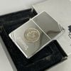 Bật Lửa Zippo Đồng Nguyên Khối Mạ Chrome Trơn Bóng Bản Vinatge Chặt Góc Emblem Liberty Hiếm Gặp Đời IX La Mã Năm 1993 ZL794