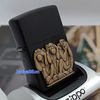 Bật Lửa Zippo Three Monkeys Black Matte Emblem 3 Con Khỉ 3 Không (Không Nghe, Không Nói, Không Nhìn) Z304