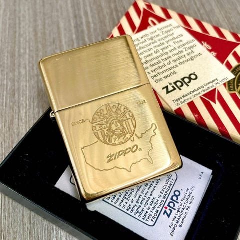 Bật Lửa Zippo Đồng Khối Khắc Ăn Mòn Chủ Đề Nữ Thần Tự Do - Liberty Hiếm Gặp Đời XI La Mã Năm 1995 ZL802