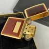 Bật Lửa Zippo Gold Plated Ốp Hổ Phách Hiếm Gặp Đời VII La Mã Năm 1991 ZL805