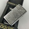 Bật Lửa Zippo Đồng Khối Mạ Chrome Khắc Ăn Mòn Chủ Đề Venetian Bản Slim Hiếm Gặp, Sản Xuất Năm 1998 Đời XIV La Mã ZL804
